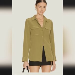 Olive Green Button-Up Shirt